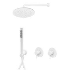 Paffoni Light LIG010BO70ZSC3A zestaw prysznicowy podtynkowy z deszczownicą biały