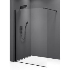 Polysan Modular Shower MS180B ścianka prysznicowa walk-in 80 cm czarny mat/szkło przezroczyste