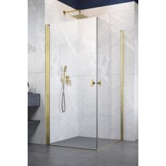 Radaway Nes Brushed Gold KDD I 100210909901R drzwi prysznicowe 90 cm uchylne złoty szczotkowany/szkło przezroczyste
