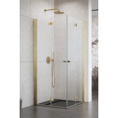 Radaway Nes Brushed Gold KDD B 100241009901L drzwi prysznicowe 100 cm składane złoty szczotkowany/szkło przezroczyste