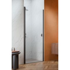 Radaway Nes Brushed GunMetal DWJ I 100260809201L drzwi prysznicowe 80 cm uchylne gunmetal szczotkowany/szkło przezroczyste