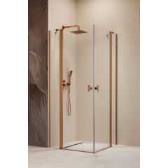 Radaway Nes Brushed Copper KDD II 100310909301R drzwi prysznicowe 90 cm uchylne miedź szczotkowany/szkło przezroczyste