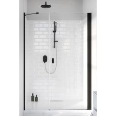Radaway Nes 8 Black DWS 100781105401R drzwi prysznicowe 69.1 cm uchylne czarny mat/szkło przezroczyste