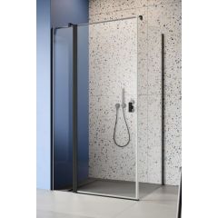 Radaway Nes 8 Black KDJ II 100861005401L drzwi prysznicowe 100 cm uchylne czarny mat/szkło przezroczyste