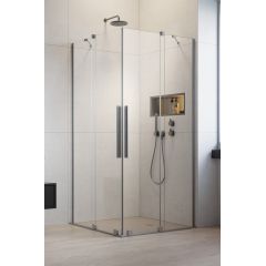 Radaway Furo Brushed Nickel KDD 101050809101L drzwi prysznicowe 80 cm rozsuwane szczotkowany/szkło przezroczyste