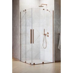Radaway Furo Brushed Copper KDD 101051209301R kabina prysznicowa część prawa 120x120 cm kwadratowa czarny mat/szkło przezroczyste