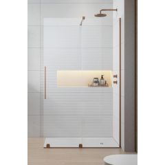 Radaway Furo Walk-in Brushed Copper 101068389301R drzwi prysznicowe 83.8 cm rozsuwane miedź szczotkowany/szkło przezroczyste