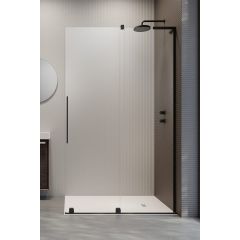 Radaway Furo SL Black Walk-In 103065885401R drzwi prysznicowe 58.8 cm rozsuwane czarny mat/szkło przezroczyste