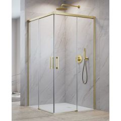 Radaway Idea 8 Brushed Gold KDD 103701009901L kabina prysznicowa część lewa 100x100 cm kwadratowa złoty półmat/szkło przezroczyste