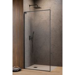 Radaway Modo F Brushed Gunmetal II 104190949201L ścianka prysznicowa walk-in 90 cm szczotkowany/szkło przezroczyste