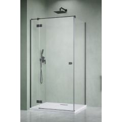 Radaway Essenza 8 Brushed GunMetal KDJ 104702379201L ścianka prysznicowa 23.7 cm szczotkowany/szkło przezroczyste