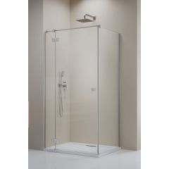 Radaway Essenza Brushed Nickel KDJ 104703379101L ścianka prysznicowa 33.7 cm nikiel szczotkowany/szkło przezroczyste