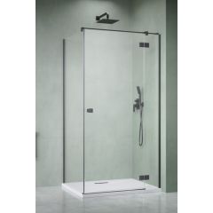 Radaway Essenza Brushed GunMetal KDJ 104703379201R ścianka prysznicowa 33.7 cm gunmetal szczotkowany/szkło przezroczyste