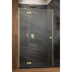 Radaway Essenza Brushed Gold DWJ 13850129901L drzwi prysznicowe 80 cm uchylne złoty szczotkowany/szkło przezroczyste
