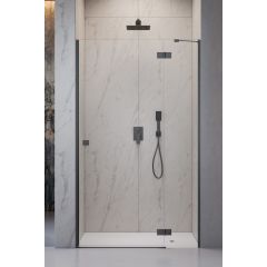 Radaway Essenza Pro Brushed Gunmetal DWJ 13850179201R drzwi prysznicowe 130 cm uchylne szczotkowany/szkło przezroczyste