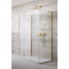 Radaway Essenza Gold KDJ+S 13850220901R drzwi prysznicowe 100 cm uchylne złoty połysk/szkło przezroczyste