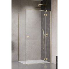 Radaway Essenza 6 Brushed Gold KDJ 13850439901R drzwi prysznicowe 80 cm uchylne złoty szczotkowany/szkło przezroczyste