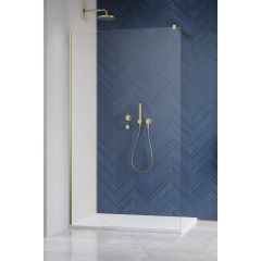 Radaway Modo X II Brushed Gold 3892749901 ścianka prysznicowa 70 cm złoty szczotkowany/szkło przezroczyste