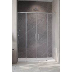 Radaway Idea 6 Brushed Nickel DWD 3871259101 drzwi prysznicowe 150 cm rozsuwane nikiel szczotkowany/szkło przezroczyste