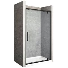 Rea Rapid Swing REAK6410 drzwi prysznicowe 100 cm uchylne czarny półmat/szkło przezroczyste