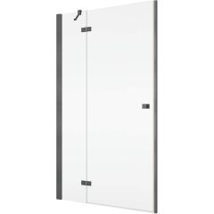 Ronal Annea AN13G08002607 drzwi prysznicowe 80 cm uchylne gunmetal szczotkowany/szkło przezroczyste