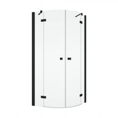 SanSwiss Annea ANR550800607 kabina prysznicowa 80x80 cm półokrągła czarny mat/szkło przezroczyste