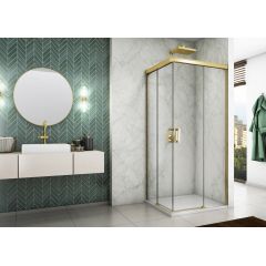 SanSwiss Cadura CAE2G1001207  drzwi prysznicowe 100 cm rozsuwane złoty połysk/szkło przezroczyste