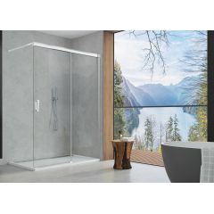 SanSwiss Cadura CAW2D1005007 ścianka prysznicowa walk-in 100 cm srebrny połysk/szkło przezroczyste