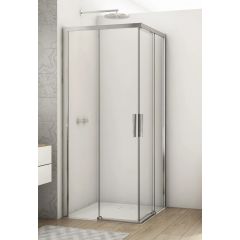 SanSwiss Divera D22SE2B0905007 kabina prysznicowa 90x90 cm kwadratowa srebrny połysk/szkło przezroczyste