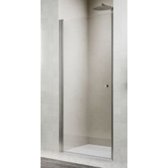 Ronal Solino SOL109002507 drzwi prysznicowe 90 cm uchylne nikiel szczotkowany/szkło przezroczyste