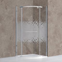 Roth Ardis N0799 kabina prysznicowa 90x90 cm chrom połysk/szkło ze wzorem