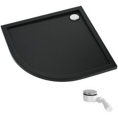 Schedpol Caspar New Black Matt 32333CMG brodzik półokrągły z syfonem 80x80 cm czarny
