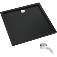 Schedpol Caspar New Black Matt 32830CMG brodzik kwadratowy z syfonem 80x80 cm czarny