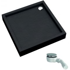 Schedline Favory Plus Black Stone 3STF1K8080CST brodzik kwadratowy z syfonem 80x80 cm czarny