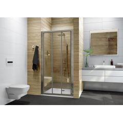 Sanplast Basic 600450096038400 drzwi prysznicowe 120 cm rozsuwane srebrny połysk/szkło przezroczyste