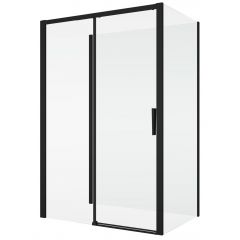 SanSwiss Divera D22S2B1200607 drzwi prysznicowe 120 cm rozsuwane czarny mat/szkło przezroczyste