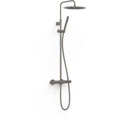Tres Over-Wall 19039302GR zestaw prysznicowy ścienny termostatyczny z deszczownicą grafitowy