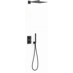 Tres Therm-Box 00635004NM zestaw prysznicowy podtynkowy termostatyczny z deszczownicą czarny