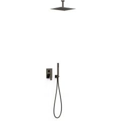 Tres Project 21128003KM zestaw prysznicowy podtynkowy z deszczownicą czarny