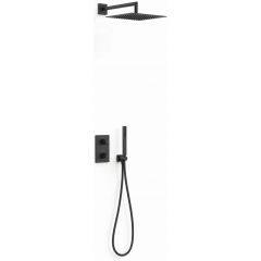 Tres Therm-Box 21135004NM zestaw prysznicowy podtynkowy termostatyczny z deszczownicą czarny