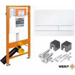 Werit JOMOTech 103000000006 stelaż podtynkowy z przyciskiem spłukującym do miski wc wiszącej