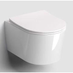 Clou InBe IB040214102 miska wc z deską wolnoopadającą wisząca bez kołnierza ze spłukiwaniem wirowym biały połysk