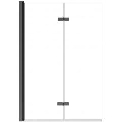 Besco Lumix PLGM2S parawan nawannowy 100 cm 2-częściowy szczotkowany/szkło przezroczyste