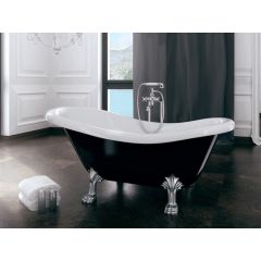 Besco Otylia #WKO170BWW wanna wolnostojąca 170x77 cm owalna biała-czarna
