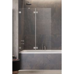 Radaway Essenza Pro Brushed Nickel PND II 101021209101L parawan nawannowy 120 cm 2-częściowy szczotkowany/szkło przezroczyste