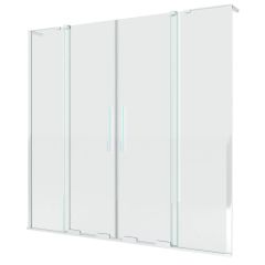 New Trendy Smart EXK4105WL parawan nawannowy 150 cm 4-częściowy chrom połysk/szkło przezroczyste