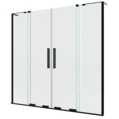 New Trendy Smart Black EXK4209WL parawan nawannowy 150 cm 4-częściowy czarny mat/szkło przezroczyste