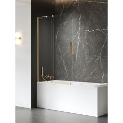 New Trendy Smart Gold Brushed EXK7789WL parawan nawannowy 120 cm 2-częściowy złoty szczotkowany/szkło przezroczyste