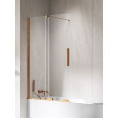 New Trendy Smart EXK7802 parawan nawannowy 100 cm 2-częściowy miedź szczotkowany/szkło przezroczyste