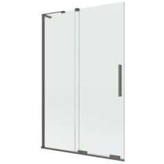 New Trendy Smart Gunmetal Brushed EXK7959WL parawan nawannowy 100 cm 2-częściowy grafitowy szczotkowany/szkło przezroczyste
